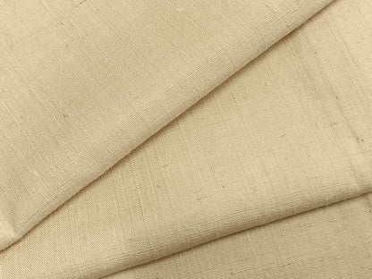 平和屋着物▽上質な紬　単衣　色無地　鳥の子色　正絹　逸品　AABA7543fy