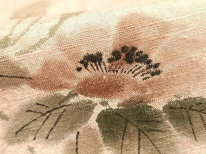 平和屋着物▽訪問着 単衣 紬地 手描き 枝花文 正絹 逸品 AABA7545fy