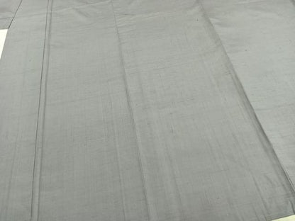 平和屋着物▽菅原工房　菅原結作　漢方染紬　色無地　単衣　生紬　草木染　薄色　反端付き　正絹　逸品　AABK4517ck