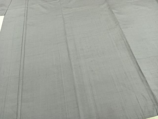 平和屋着物▽菅原工房　菅原結作　漢方染紬　色無地　単衣　生紬　草木染　薄色　反端付き　正絹　逸品　AABK4517ck