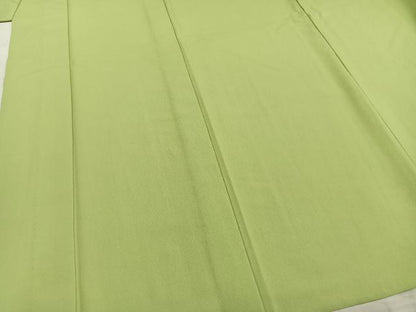 平和屋着物▽色無地 ワンポイント 単衣 若苗色 金彩 ロング丈 洗える着物 AABA7549fy