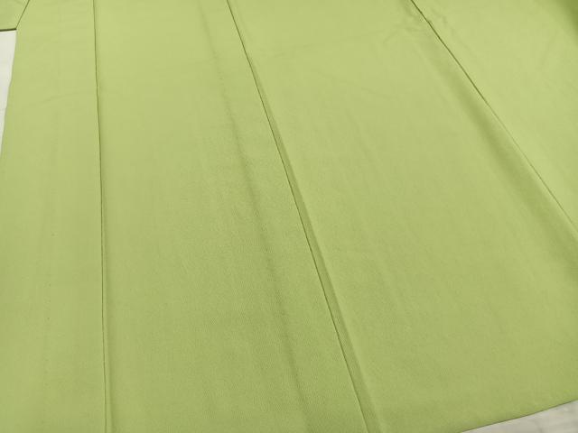 平和屋着物▽色無地 ワンポイント 単衣 若苗色 金彩 ロング丈 洗える着物 AABA7549fy