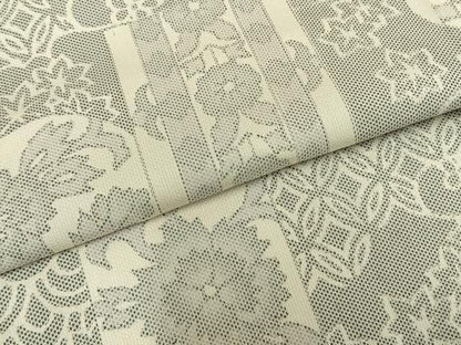 平和屋着物▽お召 単衣 色紙草花文 正絹 逸品 AABA7551fy