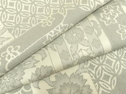 平和屋着物▽お召 単衣 色紙草花文 正絹 逸品 AABA7551fy