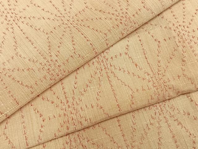 平和屋着物▽上質な紬 単衣 麻の葉文様 正絹 逸品 未使用 AABA7552fy
