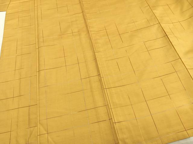 平和屋着物▽上質な紬 単衣 格子 正絹 逸品 AABA7553fy