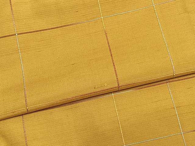 平和屋着物▽上質な紬 単衣 格子 正絹 逸品 AABA7553fy