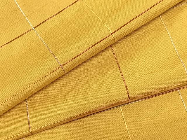 平和屋着物▽上質な紬 単衣 格子 正絹 逸品 AABA7553fy