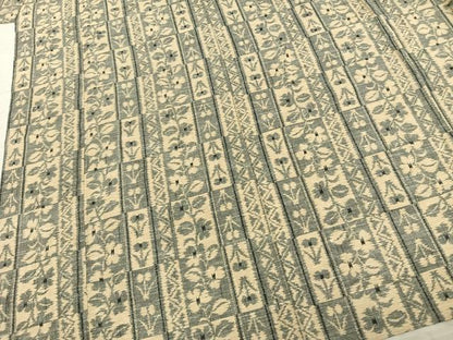 平和屋着物▽上質な紬 単衣 色紙草花文 正絹 逸品 AABA7554fy