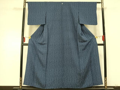 平和屋着物▽上質な小紋 単衣 蔦の葉文 正絹 逸品 AABA7555fy
