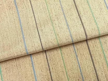 平和屋着物▽本場大島紬　単衣　縞　金彩　正絹　逸品　AABA7556fy