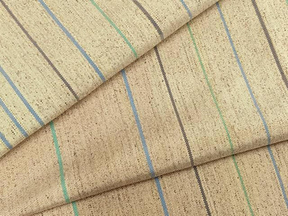 平和屋着物▽本場大島紬　単衣　縞　金彩　正絹　逸品　AABA7556fy