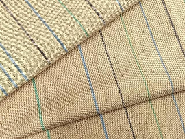 平和屋着物▽本場大島紬　単衣　縞　金彩　正絹　逸品　AABA7556fy