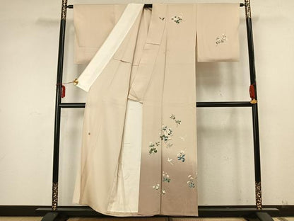 平和屋着物▽訪問着 単衣 友禅 作家物 花鳥文 正絹 逸品 AABA7561fy