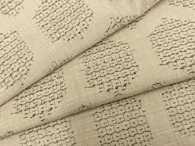 平和屋着物▽上質な紬 単衣 亀甲文様 正絹 逸品 AABA7563fy