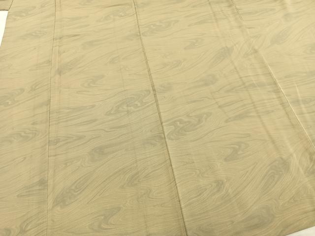 平和屋着物▽上質な小紋 単衣 作家物 墨流し文様 正絹 逸品 AABA7568fy