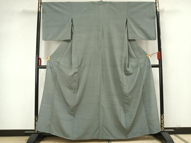 平和屋着物▽本塩沢 単衣 霞文 正絹 逸品 AABA7572fy