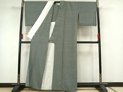 平和屋着物▽本塩沢 単衣 霞文 正絹 逸品 AABA7572fy