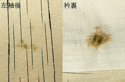 平和屋着物▽上質な小紋　単衣　間道　正絹　逸品　AABA7575fy