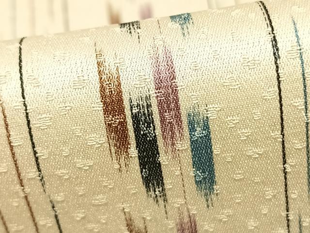 平和屋着物▽上質な小紋　単衣　間道　正絹　逸品　AABA7575fy