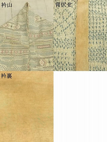 平和屋着物▽本塩沢 単衣 幾何学文様 正絹 逸品 AABA7587fy