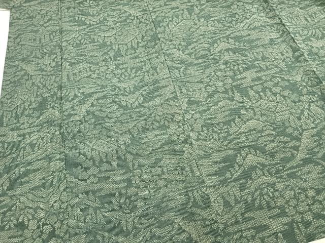 平和屋着物▽上質な紬 単衣 風景文 正絹 逸品 AABA7593fy