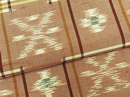 平和屋着物▽本場琉球絣 紬 単衣 正絹 逸品 AABA7594fy