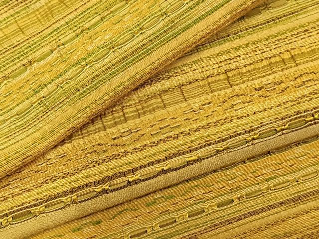 平和屋着物▽上質な紬 単衣 めがね織 横段文 正絹 逸品 AABA7595fy