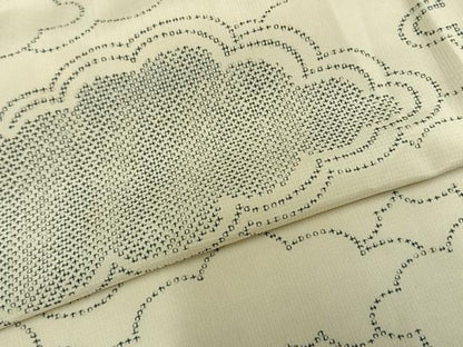 平和屋着物▽上質な紬　単衣　雲取り文　正絹　逸品　AABA7598fy