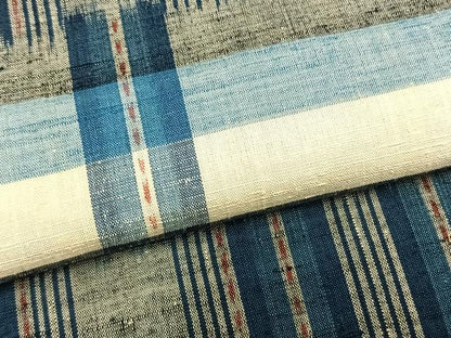 平和屋着物▽上質な紬 単衣 横段文 正絹 逸品 未使用 AABA7599fy