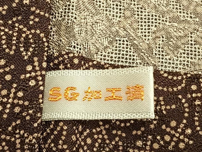 平和屋着物▽道中着 スリーシーズン 春夏秋 塵除け 幾何学文 ロング丈 正絹 逸品 AABA7600fy