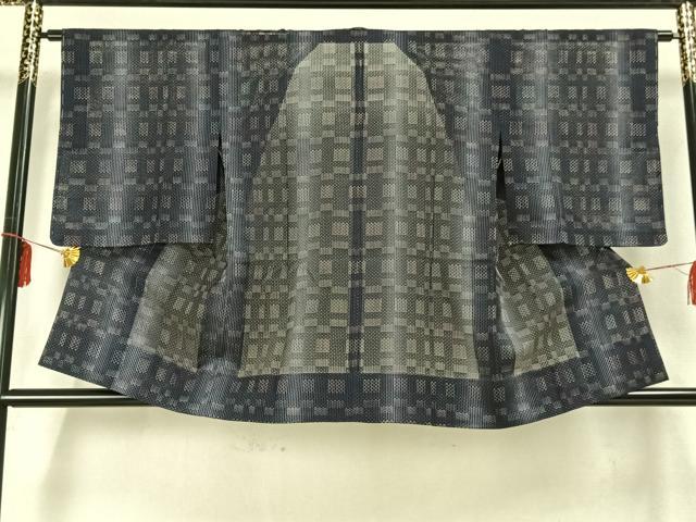 平和屋着物▽道行コート スリーシーズン 春夏秋 塵除け 幾何学文 正絹 逸品 未使用 AABA7602fy