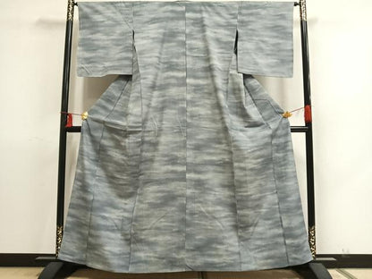 平和屋着物▽上質な紬 単衣 霞文 正絹 逸品 未使用 AABA7605fy