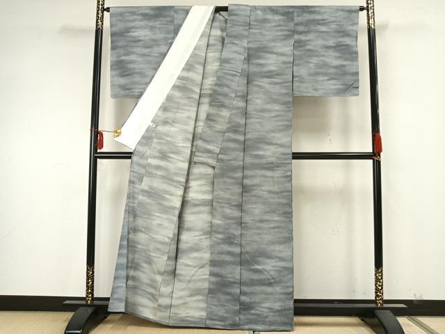 平和屋着物▽上質な紬 単衣 霞文 正絹 逸品 未使用 AABA7605fy