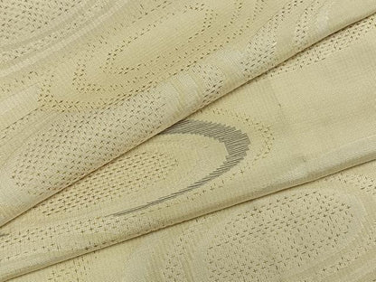 平和屋着物▽上質な紬 単衣 渦巻き文 正絹 逸品 AABA7607fy