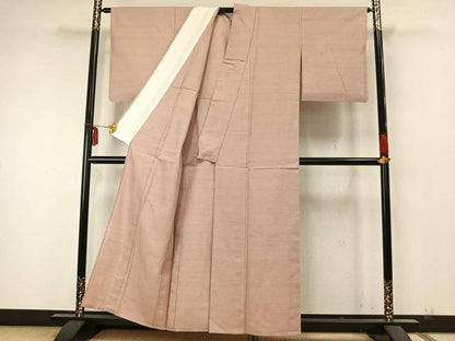 平和屋着物▽菅原工房 菅原結作 漢方染紬 単衣 色無地 一斤染色 反端付き 正絹 逸品 AABA7610fy