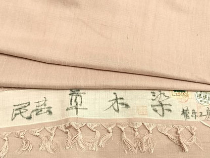 平和屋着物▽菅原工房 菅原結作 漢方染紬 単衣 色無地 一斤染色 反端付き 正絹 逸品 AABA7610fy
