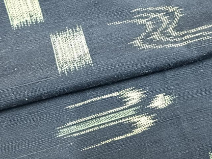 平和屋着物▽上質な紬 単衣 琉球絣 正絹 逸品 AABA7614fy
