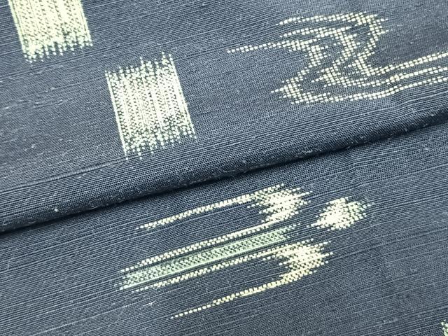 平和屋着物▽上質な紬 単衣 琉球絣 正絹 逸品 AABA7614fy