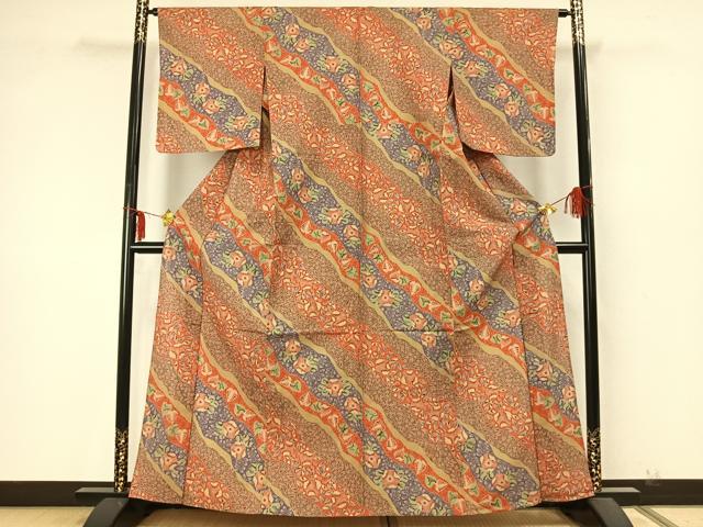 平和屋着物▽上質な紬 単衣 辻が花 正絹 逸品 未使用 AABA7616fy