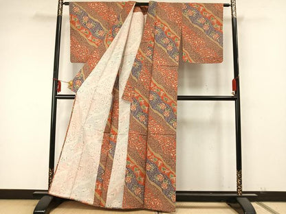 平和屋着物▽上質な紬 単衣 辻が花 正絹 逸品 未使用 AABA7616fy
