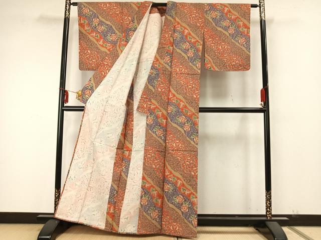 平和屋着物▽上質な紬 単衣 辻が花 正絹 逸品 未使用 AABA7616fy