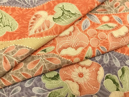 平和屋着物▽上質な紬 単衣 辻が花 正絹 逸品 未使用 AABA7616fy