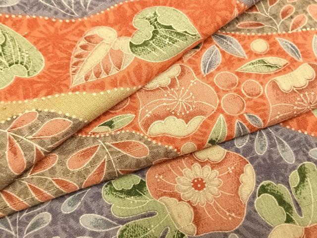 平和屋着物▽上質な紬 単衣 辻が花 正絹 逸品 未使用 AABA7616fy