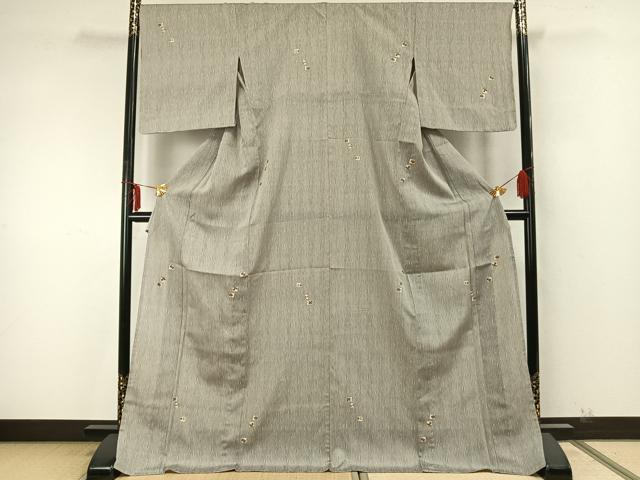 平和屋着物▽上質な小紋 単衣 色紙文 ロング丈 正絹 逸品 未使用 AABA7617fy