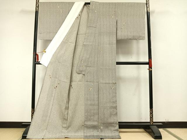 平和屋着物▽上質な小紋 単衣 色紙文 ロング丈 正絹 逸品 未使用 AABA7617fy