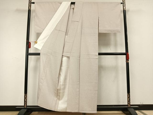 平和屋着物▽本塩沢　単衣　蚊絣　正絹　逸品　AABA7621fy
