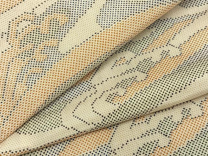 平和屋着物▽本場大島紬 単衣 立波文 正絹 逸品 AABA7622fy
