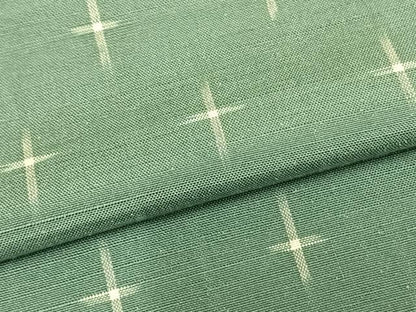 平和屋着物▽蒔絵紬 単衣 十字絣 反端付き 正絹 逸品 AABA7624fy