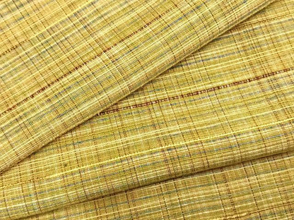 平和屋着物▽上質な紬　単衣　縞　正絹　逸品　AABA7625fy